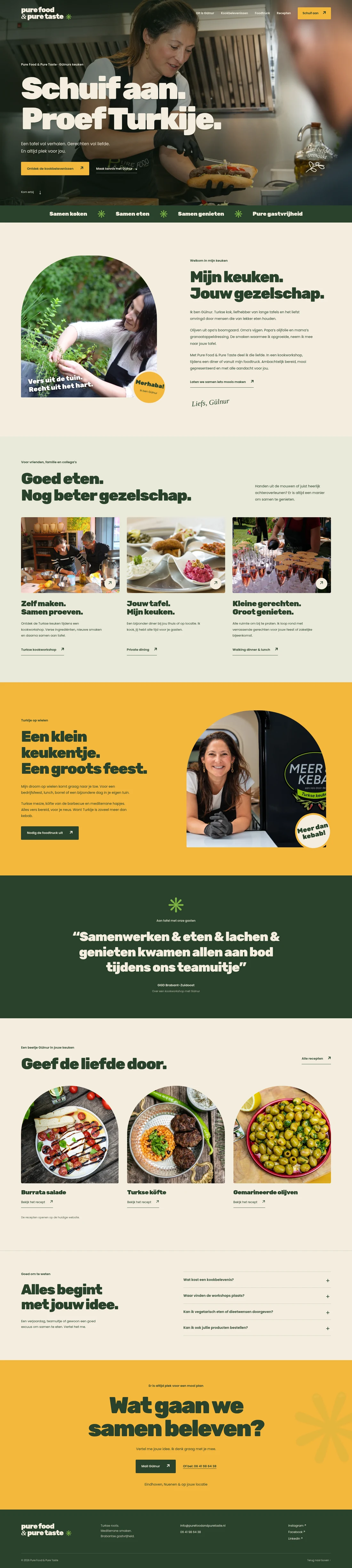 Het volledige conceptontwerp voor Pure Food & Pure Taste.