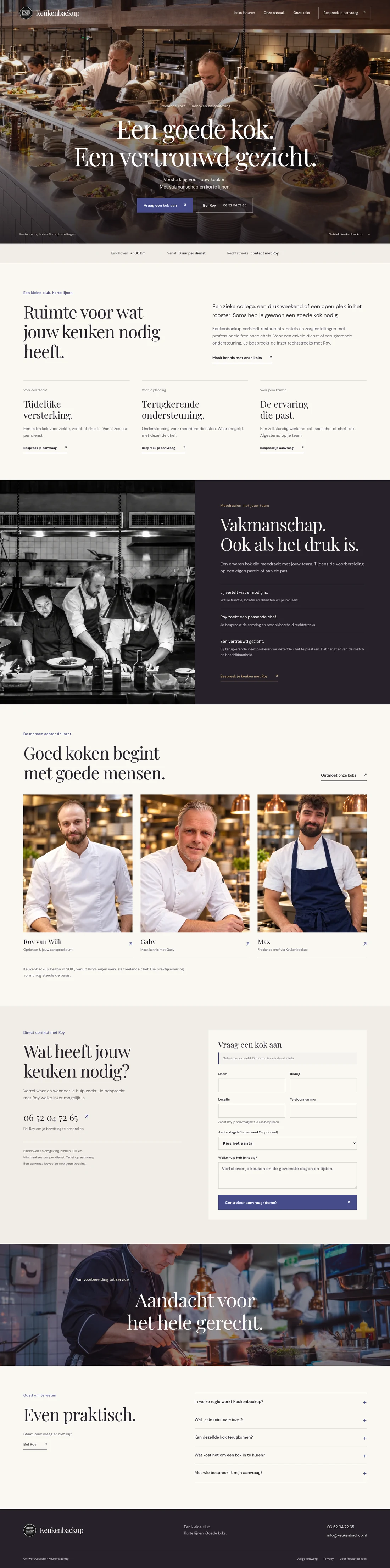 Het volledige conceptontwerp voor Keukenbackup.